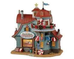 LEMAX SEASIDE SANTA XMAS SHOPPE, B/O LED