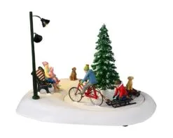 Lemax SNOWBIKING WITH DAD, B/O (4.5V)