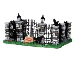 LEMAX SPOOKY IRON GATE AND FENCE, SATZ VON 5